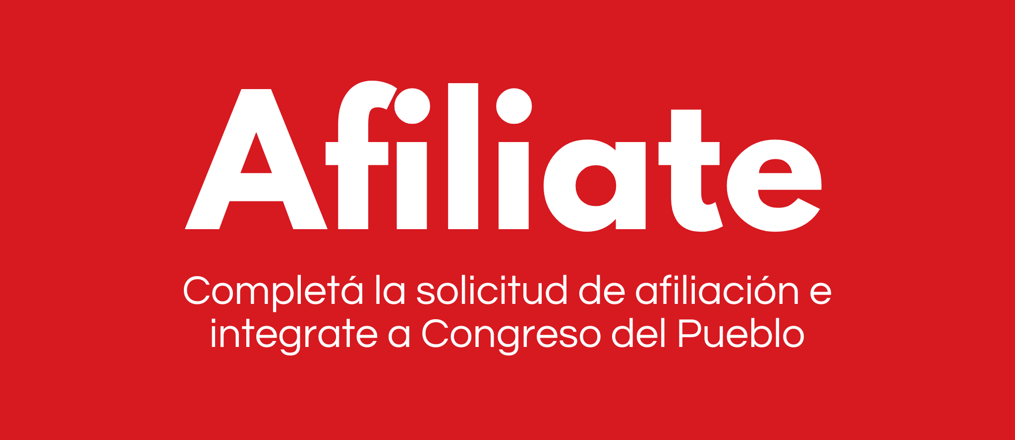 Banner de la Campaña de Afiliación de Congreso del Pueblo