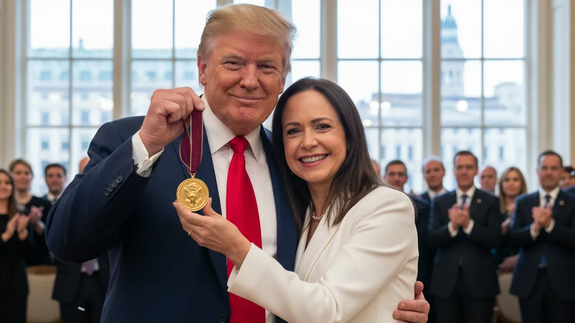 Imagen de publicación titulada El Nobel de la Paz a María Corina Machado